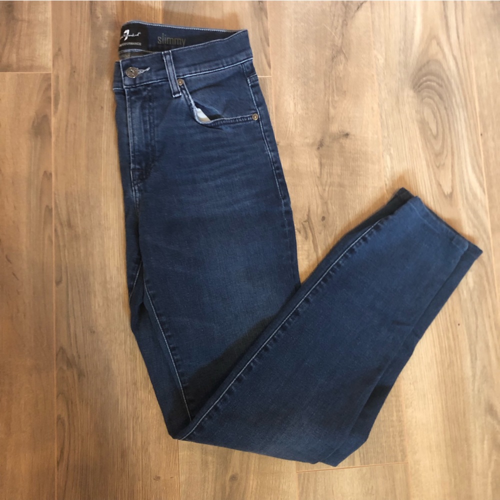 7 For All Mankind Dark Blue Skinny Jeans